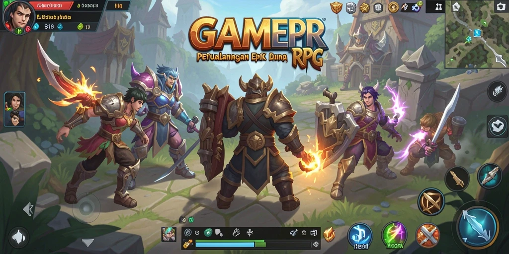 Tangkapan layar menunjukkan pertarungan RPG yang seru dan mendebarkan.