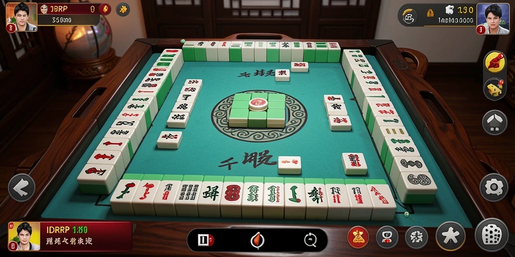 Tampilan permainan IDRRP dengan grafik Mahjong yang menarik.