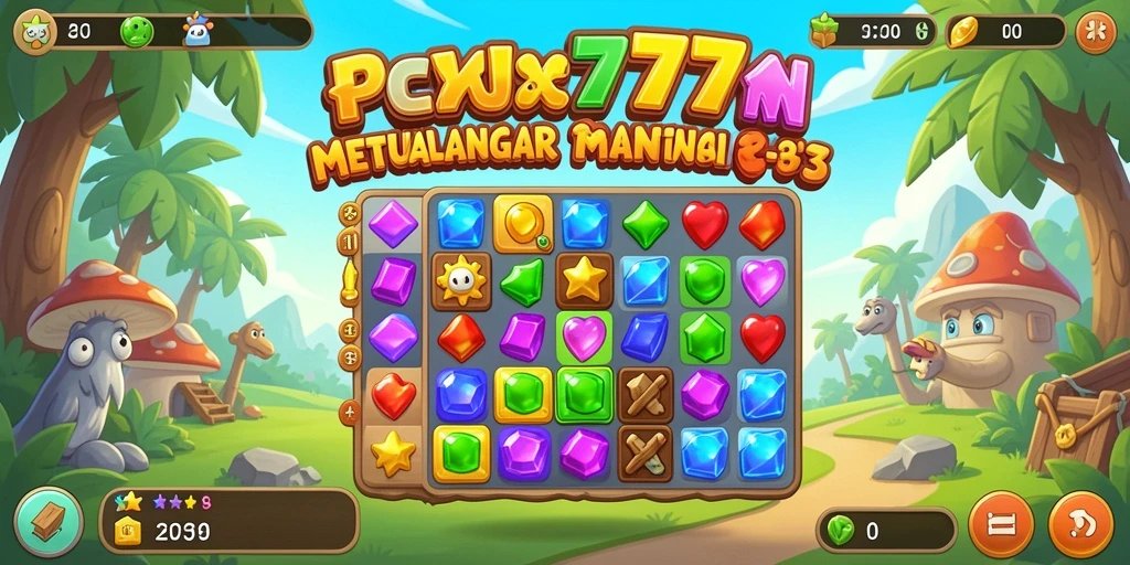 Tangkapan layar menunjukkan gameplay seru dalam PCX777 Match-3.