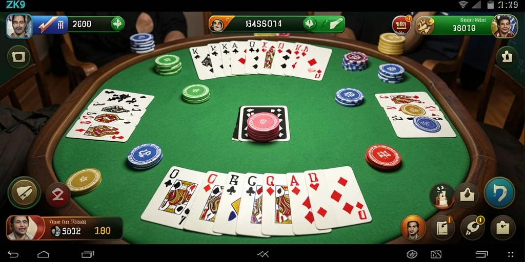 Screenshot gameplay ZK9 menampilkan permainan Gaple yang seru.