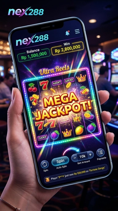 Pengguna sedang menikmati aplikasi yang diunduh dari nex288 dengan antarmuka yang ramah.